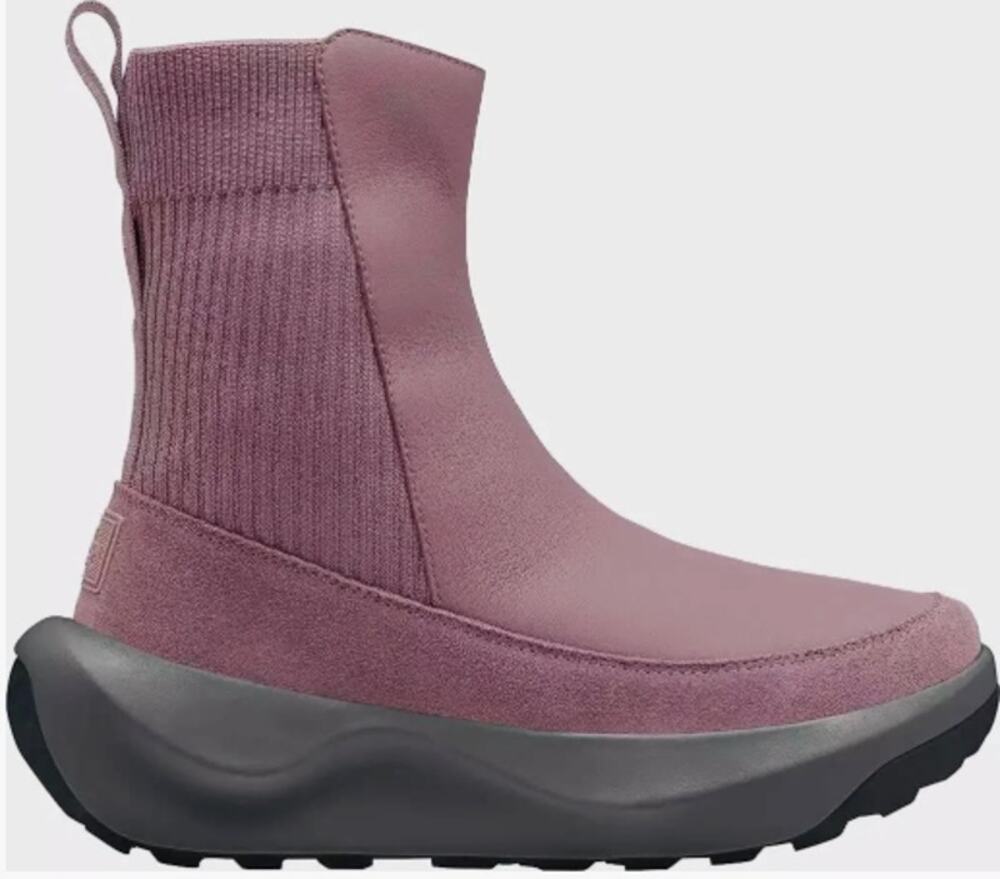 The North Face Halseigh Knit Women's Size 9 Mauve Purple Leather Chelsea Boots